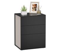 VASAGLE Superfast Toolless Assembly, Bedside Table, Nightstand with 3 Storage Drawers, Side Table, Modern Minimalist, Bedroom Living Room, Ink Black
