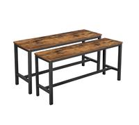 VASAGLE Table Benches, Set of 2, Industrial Style Indoor Benches, 108 x 32.5 ...