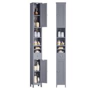 VASAGLE Tall Bathroom Cabinet, Slim Bathroom Storage Cabinet, Freestanding Narrow Storage Unit with Adjustable Shelves, Drawer, Open Compartments, for