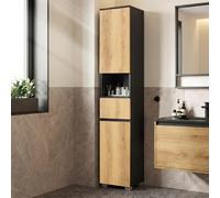 VASAGLE Tall Bathroom Cabinet, Slim Storage Cabinet, Narrow Cupboard, Bathroom Storage Unit, with a Drawer, Adjustable Shelves, 30 x 30 x 170.2 cm, I