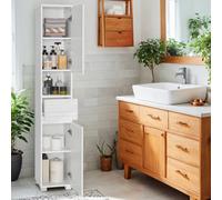 Vasagle Tall Bathroom Cabinet, Slim Storage Cabinet, Narrow Cupboard, Bathroom Storage Unit, With A Drawer