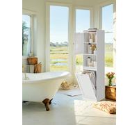Vasagle Tall Bathroom Cabinet With Laundry Basket, Storage Unit, Removable Laundry Basket With Handles, White