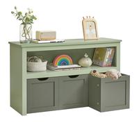 VASAGLE Toy Storage for Kids, Storage Cabinet with Wheels, 3 Drawers | Kids Storage Unit, 102 x 30 x 60 cm, for Living Room, Children's Room, Playroom, Green, Helan Collection LHS380C02