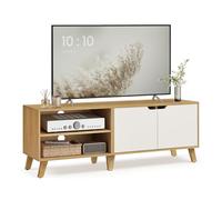 VASAGLE TV Cabinet, 140 cm TV Stand with 2 Doors, Adjustable Shelves