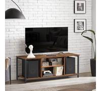 VASAGLE TV Stand Cabinet Open Shelves Console Large TVs Entertainment Room in Brown VASAGLE Brown