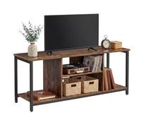 VASAGLE TV Stand for Large TVs, Cabinet with Open Shelves | TV Console for Living Room, Entertainment Room, Rustic Brown and Matte Black, BARNET Collection LTV060B01