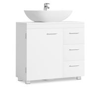 VASAGLE Under Sink Bathroom Cabinet, Storage Cabinet, with 3 Drawers, 2 Compartments Behind the Door, for Washbasins with Pedestal, with Feet, 30 x 70
