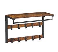 3-in-1 Wall Coat Rack with Shelf, Hooks, and Hanging Rod