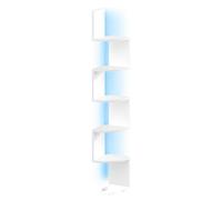 Vasagle Wall Mounted Corner Shelf With Rgb Led Lights, 5-Tier Floating Corner Bookshelf, Plant Shelf, For Bedroom