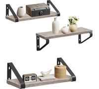 VASAGLE Wall Shelf,Set of 3, 2 Mounting Options, Display Shelf, for Living Room