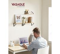 Vasagle Wall Shelves, Floating Shelves Wall Mounted, Set Of 3, 2 Mounting Ways, 30/35/40 Cm, For Living Room, Bathroom, Kitchen