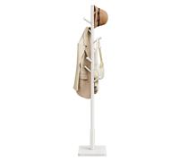 Modern White Coat Stand with 8 Pegs for Entryway & Bedroom
