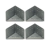 vasalat Bed Angle Corner Connectors Stable Set of 4 - Bed Connectors for Extremely Stable Bed Frame Attachment, Steel Silver-Grey