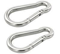 vasalat Carabiner Set 12 x 140 cm Large Fire Brigade Carabiner Load Capacity up to 285 kg Stainless Steel A4 Pack of 2