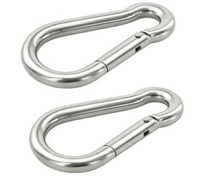 vasalat Carabiner Set 12 x 140 cm Large Fire Brigade Carabiner Load Capacity up to 285 kg Stainless Steel A4 Pack of 2