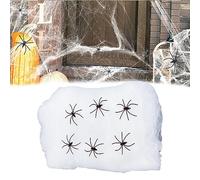 VASANA 100G Spider Webs Halloween Decorations with 20PCS Fake Spiders Realistic Plastic Spiders Super Stretch Cobwebs Decorations Set House Outdoor Wall Decor for Halloween Party Hanging Decorations