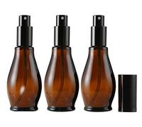 VASANA 100ML Amber Glass Spray Bottle with Fine Mist Sprayers and Anti-Dust Cap for Cosmetic Cleaning Aromatherapy Essential oil Diffuser Massage - Pack of 3