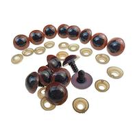 VASANA 100PCS 22mm Brown Plastic Safety Screw Eyes Craft Making Eyes for DIY Toy Teady Bear Puppet Doll Making Accessories