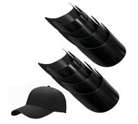 VASANA 10Pcs 7.1x3 Inch Black Plastic Baseball Cap Visor Insert Tennis Hat Brim Replacement Liner Shaper Hat Accessories for Craft Sewing Caps Making Supplies