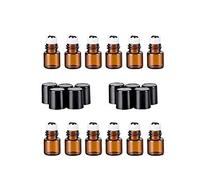 VASANA 12PCS 3ml Mini Empty Portable Amber Glass Roller Ball Bottles Cosmetic Makeup Sample Travel Size Storage Jar Pot Container Roll-on Vials for Essential Oil Aromatherapy Perfumes