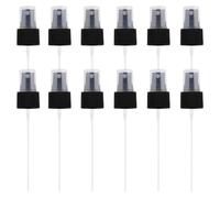 VASANA 12Pcs Black Plastic Spray Bottle Tops 24/410 Replacement Pump Head Reusable Dispenser Spray Tops Fine Mist Sprayer Caps for Essential Oils Cosmetic Perfume Bottles