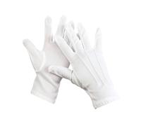 VASANA 1Pair White Uniform Gloves Nylon Cotton Gloves Beaded Jewelry Display Non-Slip Gloves Police Formal Wear Cosplay Costume Breathable Formal Etiquette Gloves
