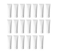 VASANA 20PCS 80ml Empty Refill White Plastic Cosmetic Lotion Tubes Bottles Shampoo Facial Cleanser Makeup Sample Soft Container Tube Bottle Vial Jar Pot Case with Flip Cap