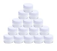 VASANA 24PCS 20 Gram 20ml 0.7oz Refillable Clear Empty Plastic Cosmetic Containers Jars Pots with White Plastic Screw Cap Lid for Make Up Cream Lotion Eye Shadow Nails Powder Gems Beads Jewelry
