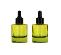 VASANA 2PCS 30ML/1 oz Glass Dropper Bottles Thick Glass Essential Oil Bottles Leakproof Bottles with Eye Droppers Lids Perfume Sample Bottles Essence Liquid Cosmetic Containers(Green)