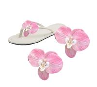 VASANA 2Pcs Light Pink Artificial Orchid Flower Shoe Clips Detachable High Heel Shoes Buckle Sandals Shoe Decoration Charms for DIY Women Summer Bridal Wedding Party
