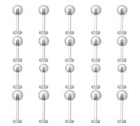 VASANA 30Pcs Clear 8mm Piercing Retainers Invisible Studs for Nose Lip Helix Tragus Cartilage Comfortable Jewelry for Sports Daily Wear