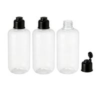 VASANA 3PCS 300ml/10oz Empty Refillable Clear Plastic Bottle with Flip Cap for Cosmetc Emollient Water Liquids Toiletries Shampoo Lotion Shower Gel