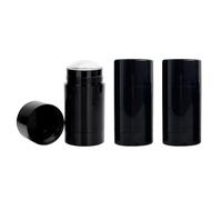 VASANA 3Pcs 30g/1oz Black Plastic Empty Round Deodorant Containers Twist-Up Filling Stick Refillable Deodorant Bottles Travel Lip Balm Tubes for DIY Cosmetic Lipstick Sunscreen
