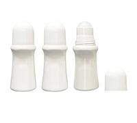 VASANA 3Pcs 50ml/1.7oz Empty Refillable White Plastic Roller Bottles Thin-Waist Style Roll On Bottles DIY Deodorant Containers with Roller Ball for Massage Oil Essential Oil Perfumes Balms