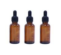 VASANA 3PCS Empty Refillable Amber Glass Graduated Dropper Bottles Cosmetic Sample Storage Jar Pot with Glass Eye Dropper Dispenser for Essential Oils Colognes Perfumes Chemistry Lab