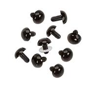 VASANA 50Pcs 18mm Solid Black Plastic Screw Eyes Small Doll Eyes DIY Craft Toy Eyes Safety Eyes for Dolls Plush Animals Knitted Toys Making