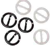 VASANA 6 Pcs 5cm 2Inch Simple and Stylish Round Resin Plastic Scarf Ring Scarves Buckle Silk Clasp Clips Clothing Ring Wrap Holder for Silk Neckerchief Clothing T-Shirt (Black & White Mix)