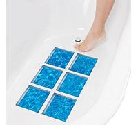 VASANA 6PCS/1Set 15x15cm Waterproof 3D Cool Summer Series Non Slip Bath Tub Tattoos Tub Stickers Tub Decals Anti-Skid Wall Sticker Pads for Bath Tub Pools Supplies (Blue)