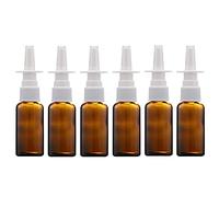 VASANA 6PCS 20ml Empty Amber Glass Nasal Spray Bottles Refillable Fine Mist Sprayer Bottles Makeup Container For Cosmetic Essential Oils