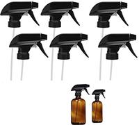 VASANA 6PCS Spray Bottle Trigger Nozzle Replacement Plastic Sprayer Heads Tops 28/410 Mist Spray Standard Trigger Nozzle Stream Sprayer Fit 8oz/16oz Glass or Plastic Bottle Replacement (Black Sprayer)