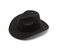 VASANA Black Cowboy Hat Classic Western Felt Hat Universal Wide Brim Fedora Hats Winter Autumn Keep Warming Hat Cowboy Style Accessories for Cosplay Costume Party(56~58CM)