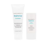 Vasanti Brighten Up Exfoliator (120g) and Moisturizer (60ml) Kit - Brighten, Cleanses, Anti-Aging Natural Vegan-Friendly Facial Skincare