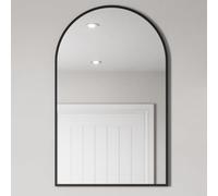 Vasari® 500 x 800mm Black Wall Mounted Bathroom Mirror Vanity Mirrors Framed Modern Arched Design 4mm Mirrored Glass