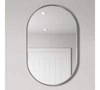 Vasari® 500 x 800mm Chrome Wall Mounted Oval Framed Mirror Vanity Mirrors Modern Design 4mm Mirrored Glass for Bathroom