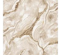 Vasari Palmetto Agate Marble Brown Gold Wallpaper - Modern Contemporary Metallic - Luxury Heavyweight Textured Vinyl