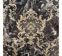 Rasch Sienna Damask Black Vasari Metallic Italian Luxury Wallpaper 534382