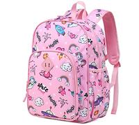 VASCHY 11.5L Lightweight Backpack for Boys Girls Water Resistant Backpack with Reflective Chest Strap with Elastic Bottle Pockets for Kindergarten, Space Cats, Taille unique, Daypacks