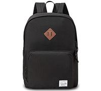 VASCHY Backpack Mens, Lightweight School Bag for Boys and Girls School Backpack for Women Water Resistant Rucksack Casual Daypack for College, Work, Travel, Sports with Two Bottle Pockets(Black)