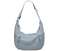 VASCHY Crossbody Crescent Bag for Women, Casual Lightweight Nylon Medium Slouchy Hobo Bags Purses for Travel/Gym/Work/College Light Blue