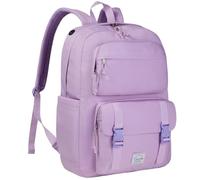 VASCHY Fashion 15.6-17inch Laptop Backpack School Backpack Rucksack Bag for Women Men Large Water Resistant Casual Daypack for Work College Travel Purple